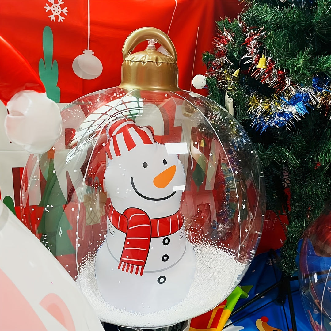 24-Inch opblaasbare kerstdecoratie bal, PVC kerst opblaasbare bal in de bal, kerst populaire decoratie, geschikt voor binnen en buiten-partyspullen