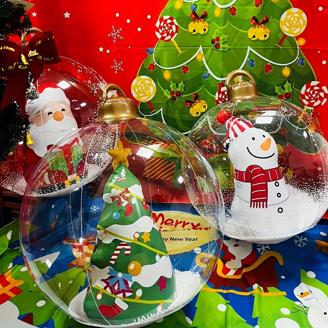 24-Inch opblaasbare kerstdecoratie bal, PVC kerst opblaasbare bal in de bal, kerst populaire decoratie, geschikt voor binnen en buiten-partyspullen