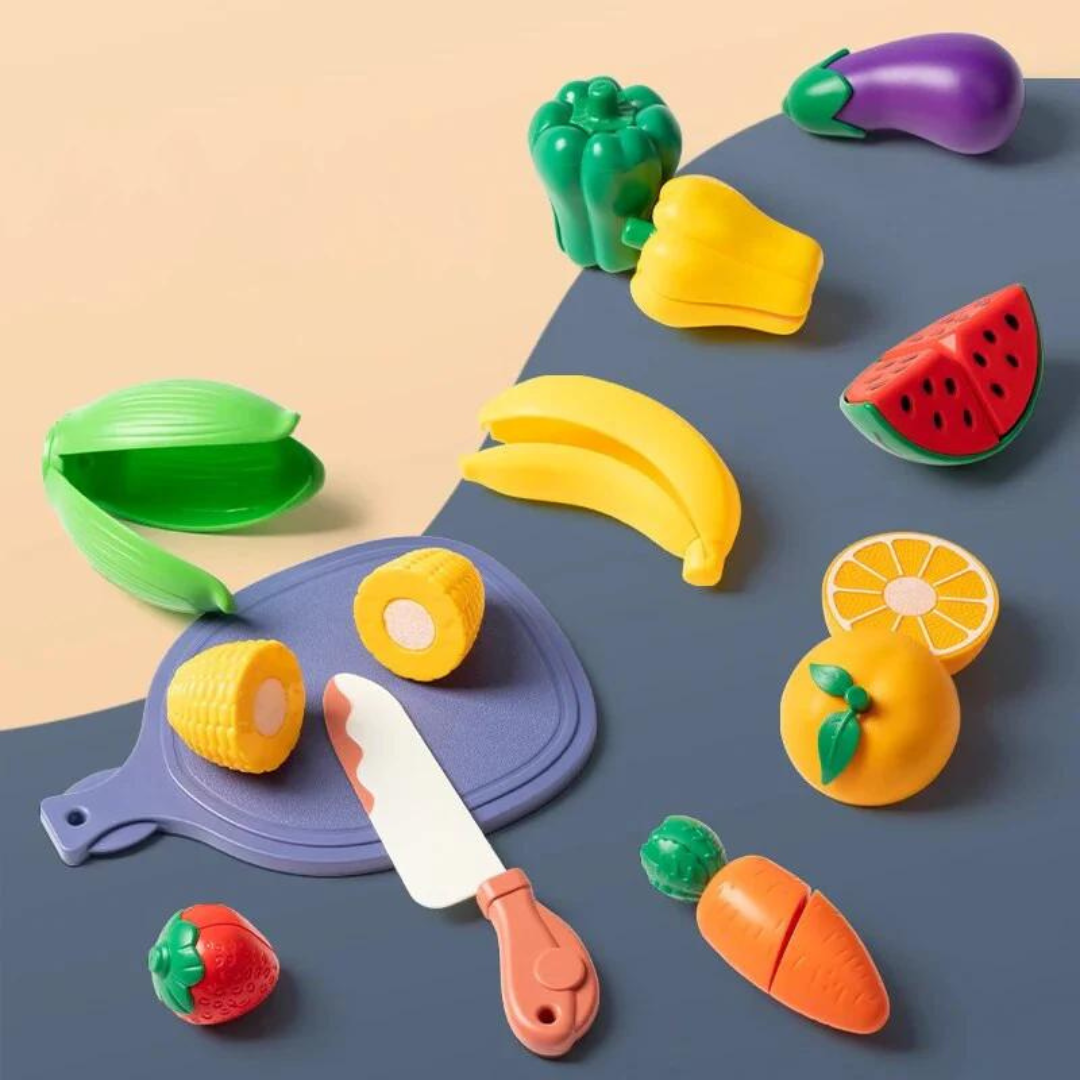 FruitCut™ – Montessori Holz Früchtschneid-Set für Chind