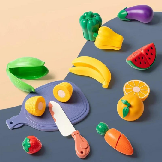 FruitCut™ – Montessori Holz Früchtschneid-Set für Chind