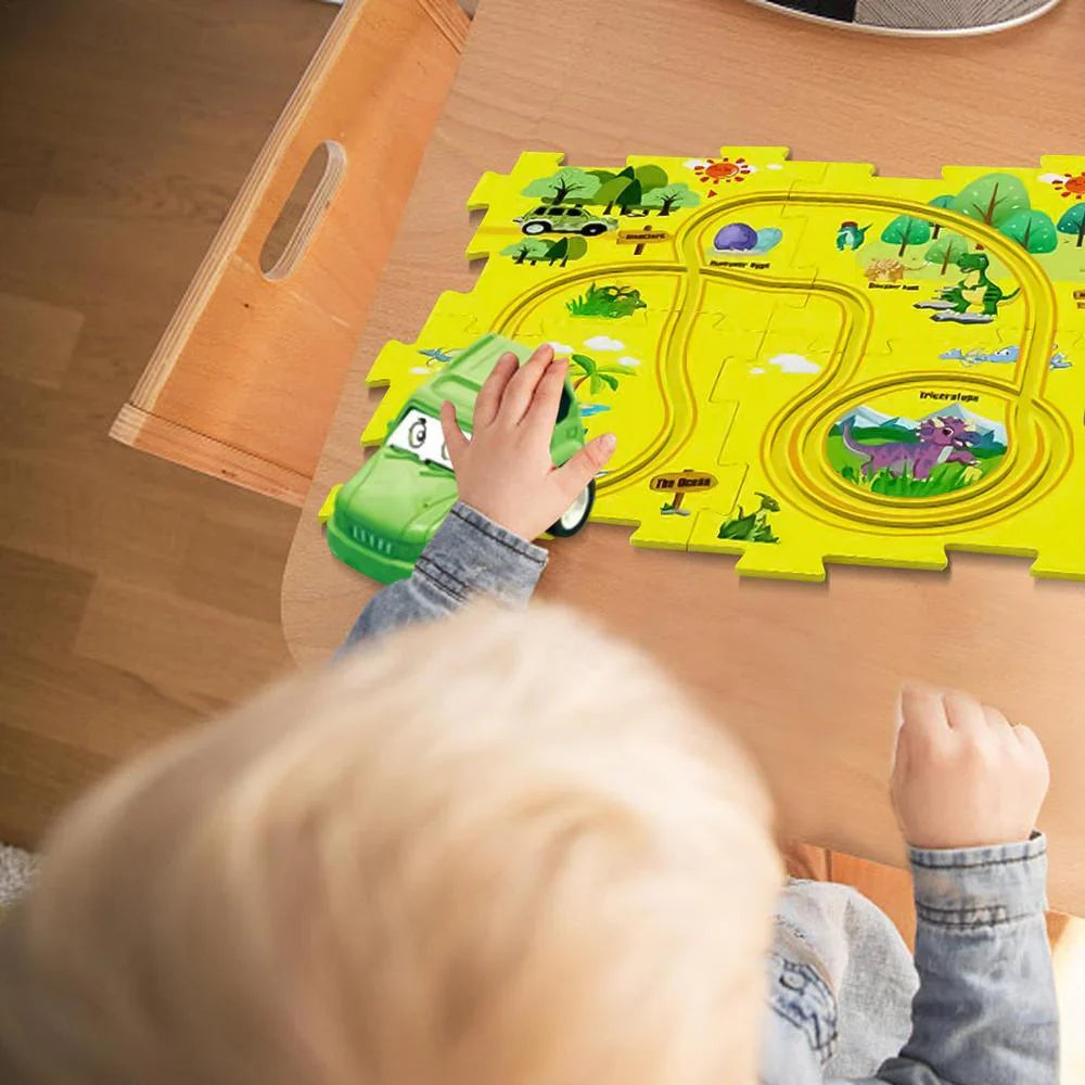 Bauen und Rennen fahren set
