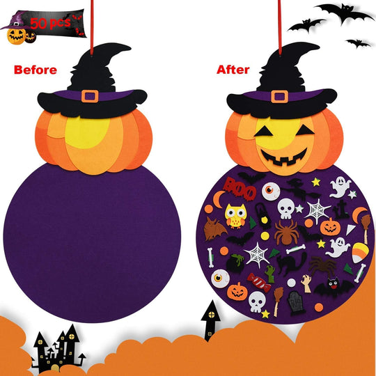 SpookyFun™ – DIY Halloween Chürbis Bastelset – Edukatives Chinderspielzeug us Filz
