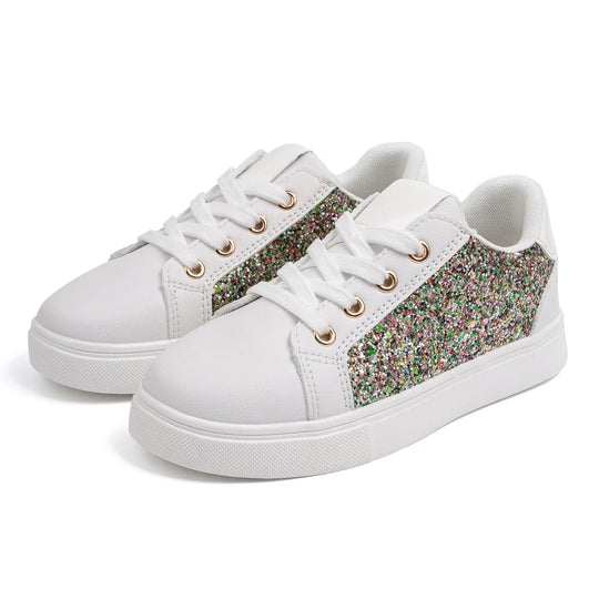 SparkleSteps™ – Stylischi Mädchensneaker – Glitzer, Schnürung & Komfortabel