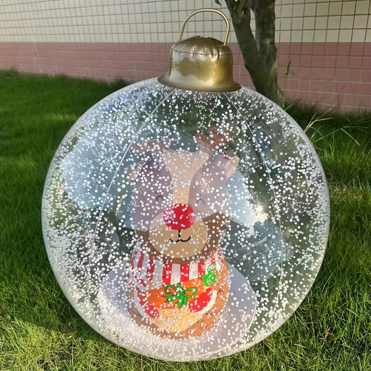 24-Inch opblaasbare kerstdecoratie bal, PVC kerst opblaasbare bal in de bal, kerst populaire decoratie, geschikt voor binnen en buiten-partyspullen