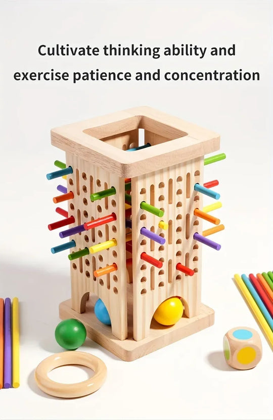 Milo’s Magical Tower™ – Three-in-One Wooden Stick Game