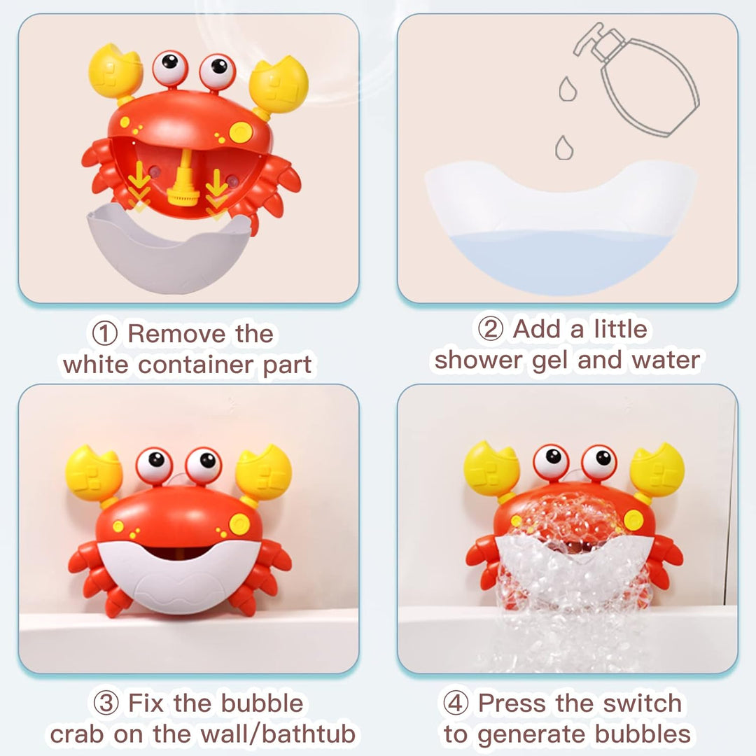 BubbleBeats™ Krab – Interaktives Badspeelzeug mit Musik & Seifenblasen