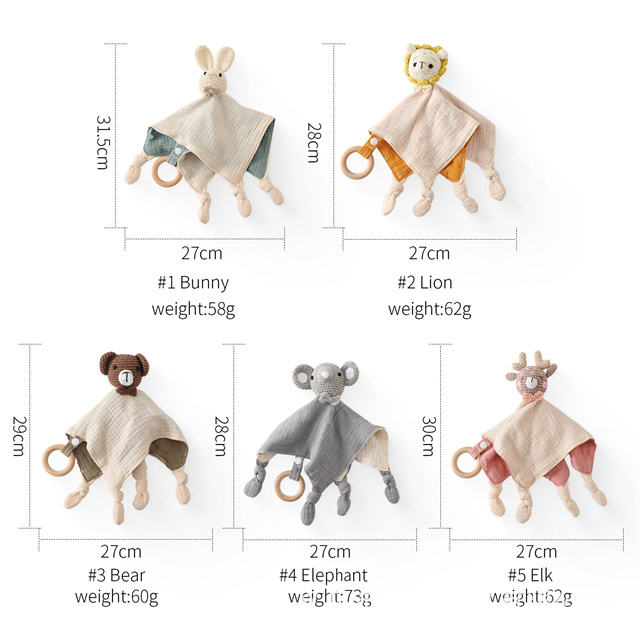 SoftBuddy™ Kuscheltuch mit Beißring & Rassel – Weich, Sicher und Entwicklungsfördernd