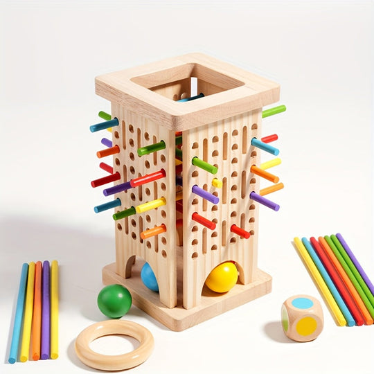 Milo’s Magical Tower™ – Three-in-One Wooden Stick Game