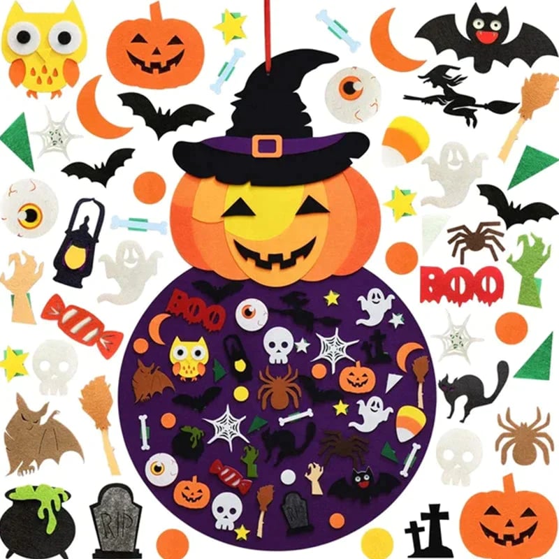 SpookyFun™ – DIY Halloween Chürbis Bastelset – Edukatives Chinderspielzeug us Filz