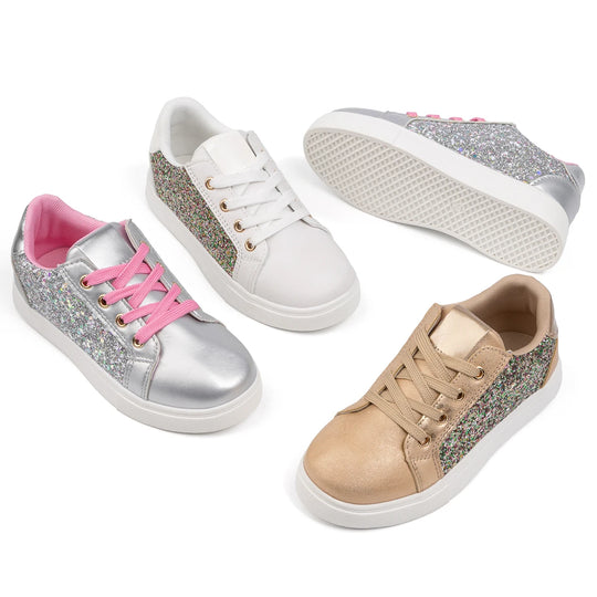 SparkleSteps™ – Stylischi Mädchensneaker – Glitzer, Schnürung & Komfortabel