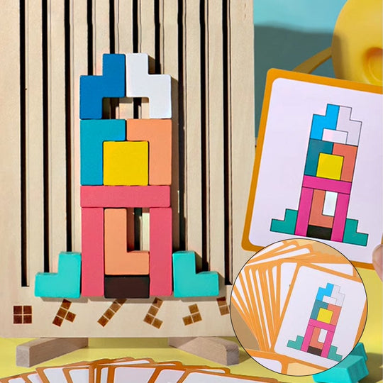 StackWise™ – Holzstapelspiel für Kinder, Montessori Lernspielzeug & Kreativ