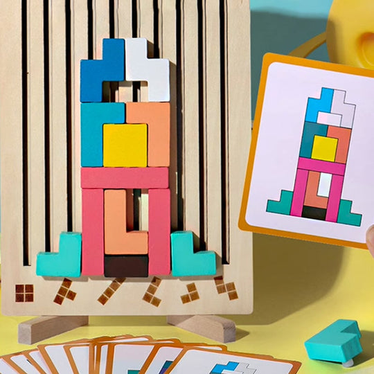 StackWise™ – Holzstapelspiel für Kinder, Montessori Lernspielzeug & Kreativ