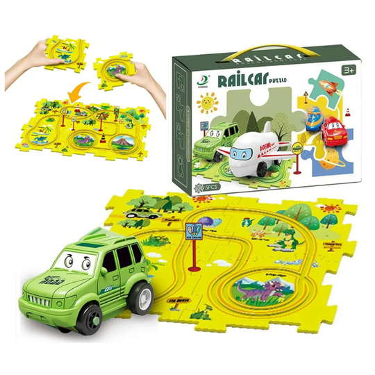 Bauen und Rennen fahren set