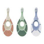 EcoSmile™ Peuter-Zähneputz Set – 3 farbige Bürschtli für 0–2 Jahr