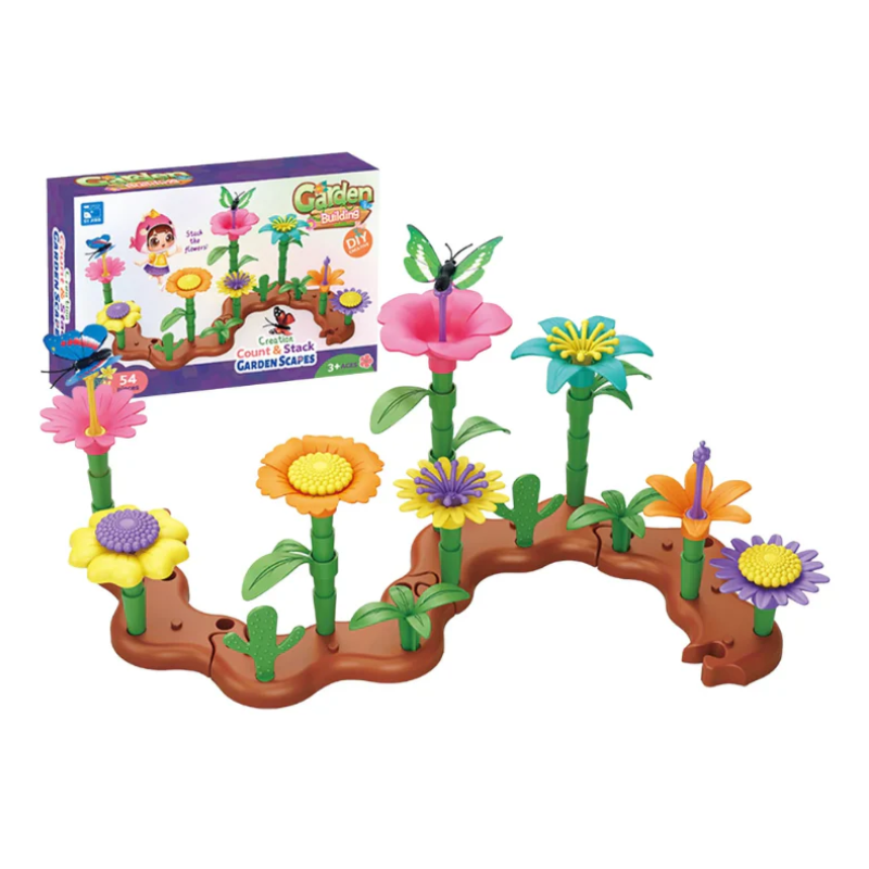 BlossomBuild™ – Montessori Bluemegarte Spielset – Kreativ & Lehrreich für Kinder ab 3