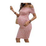 BloomBelly™ – Schwangerschaftskleid Off-Shoulder mit Blumenmuster – Stylisch & Bequem