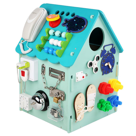 Montessori wooden activity house