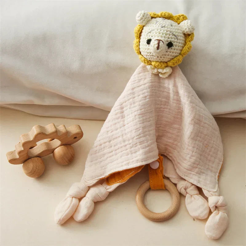 SoftBuddy™ Kuscheltuch mit Beißring & Rassel – Weich, Sicher und Entwicklungsfördernd