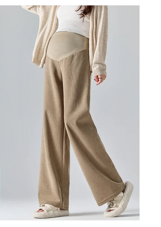 BumpFlex™ – Umstands-Hose aus Baumwolle mit Bauchband – Komfortable Ribstruktur & Weite Beine
