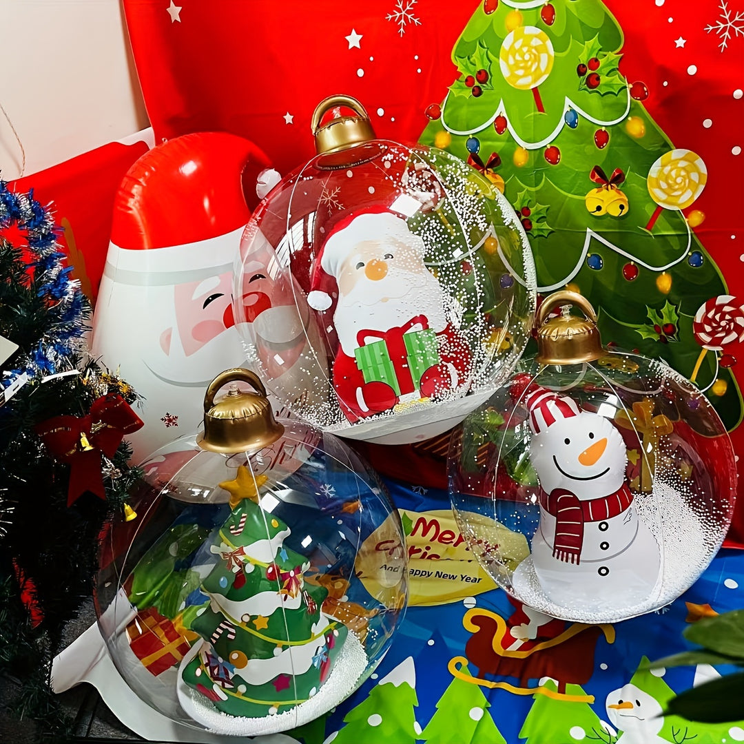 24-Inch opblaasbare kerstdecoratie bal, PVC kerst opblaasbare bal in de bal, kerst populaire decoratie, geschikt voor binnen en buiten-partyspullen