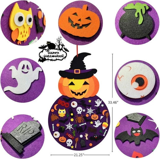 SpookyFun™ – DIY Halloween Chürbis Bastelset – Edukatives Chinderspielzeug us Filz