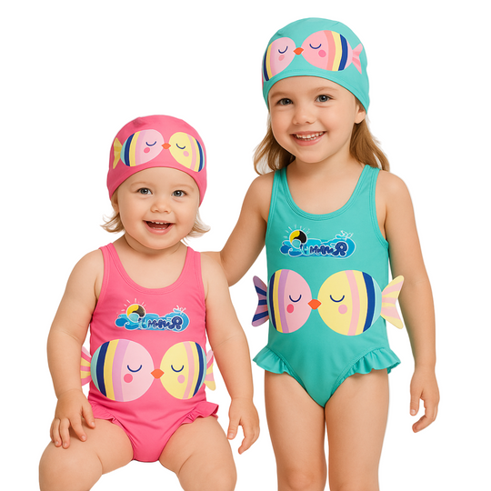 Summer Mermaid™ Schwimmset – Badeanzug + Badekappe