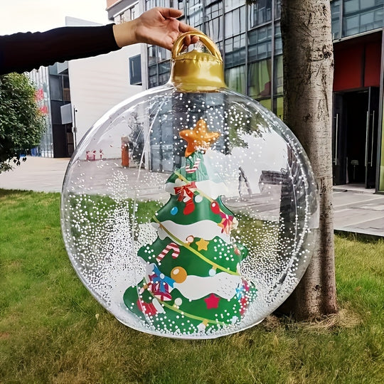 24-Inch opblaasbare kerstdecoratie bal, PVC kerst opblaasbare bal in de bal, kerst populaire decoratie, geschikt voor binnen en buiten-partyspullen