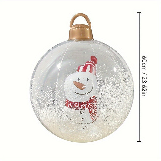 24-Inch opblaasbare kerstdecoratie bal, PVC kerst opblaasbare bal in de bal, kerst populaire decoratie, geschikt voor binnen en buiten-partyspullen