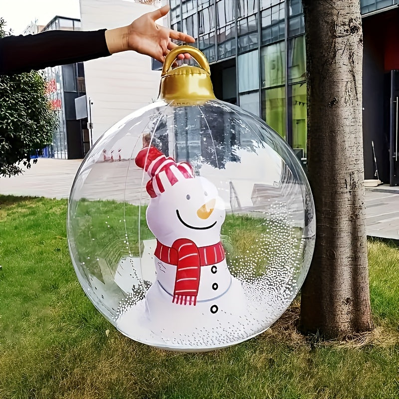 24-Inch opblaasbare kerstdecoratie bal, PVC kerst opblaasbare bal in de bal, kerst populaire decoratie, geschikt voor binnen en buiten-partyspullen