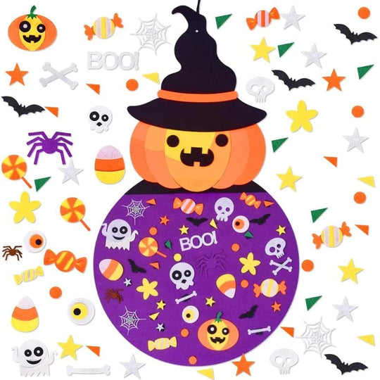 SpookyFun™ – DIY Halloween Chürbis Bastelset – Edukatives Chinderspielzeug us Filz