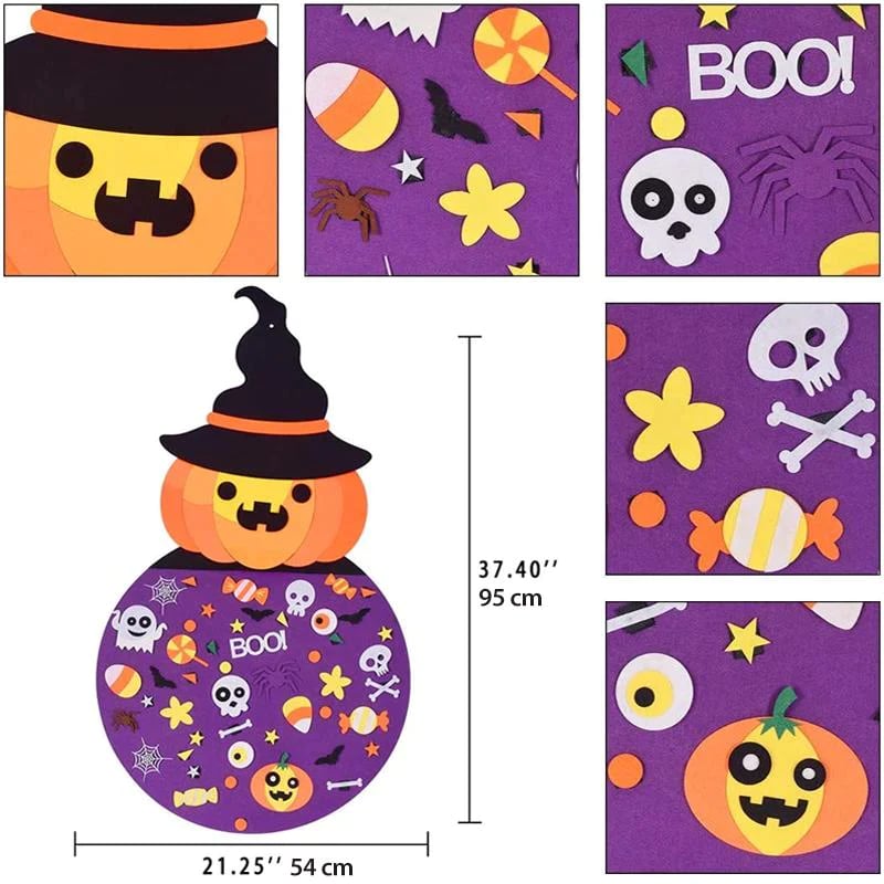 SpookyFun™ – DIY Halloween Chürbis Bastelset – Edukatives Chinderspielzeug us Filz