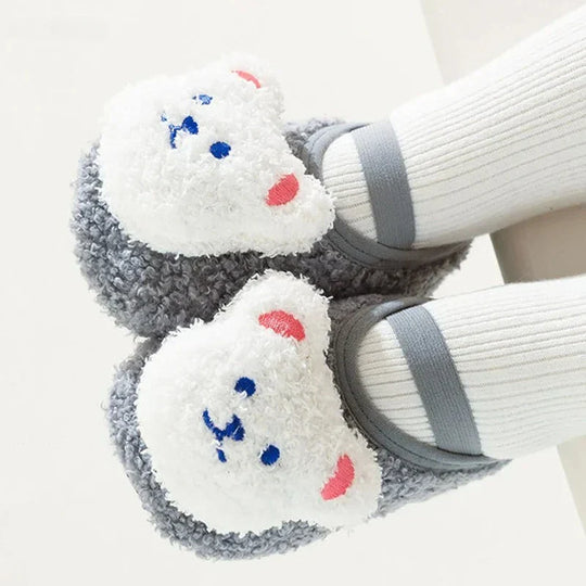 CozyPawss™ – Wärmi Bärenslofeli – Antirutsch Winterpantoffels Baby