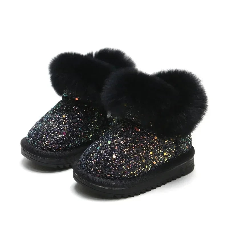 GlitterGlow™ – Warme Glitzerlaarsche mit Voering – Kinder Winter Schuhe