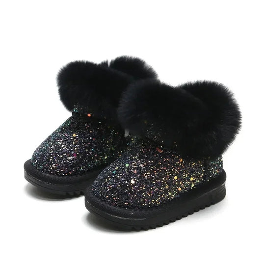 GlitterGlow™ – Warme Glitzerlaarsche mit Voering – Kinder Winter Schuhe
