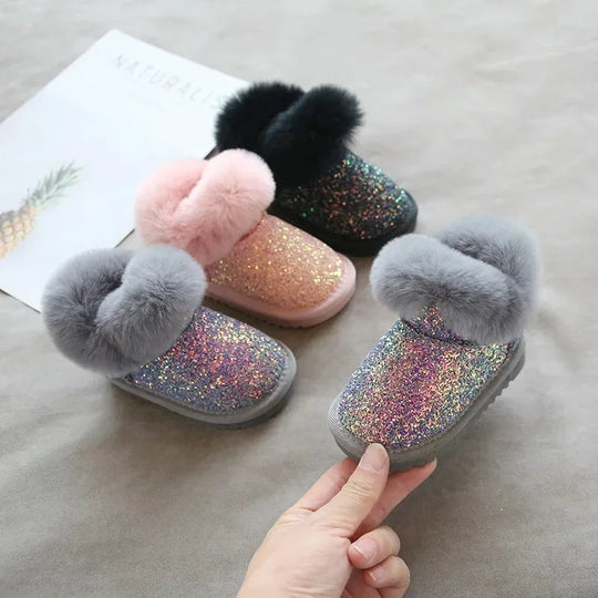GlitterGlow™ – Warme Glitzerlaarsche mit Voering – Kinder Winter Schuhe