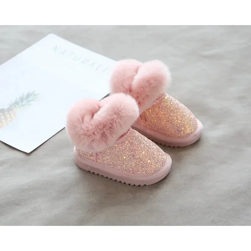 GlitterGlow™ – Warme Glitzerlaarsche mit Voering – Kinder Winter Schuhe