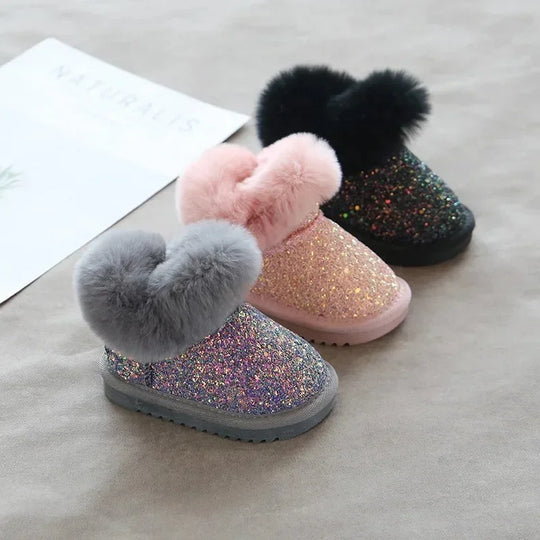 GlitterGlow™ – Warme Glitzerlaarsche mit Voering – Kinder Winter Schuhe