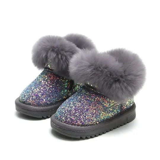 GlitterGlow™ – Warme Glitzerlaarsche mit Voering – Kinder Winter Schuhe