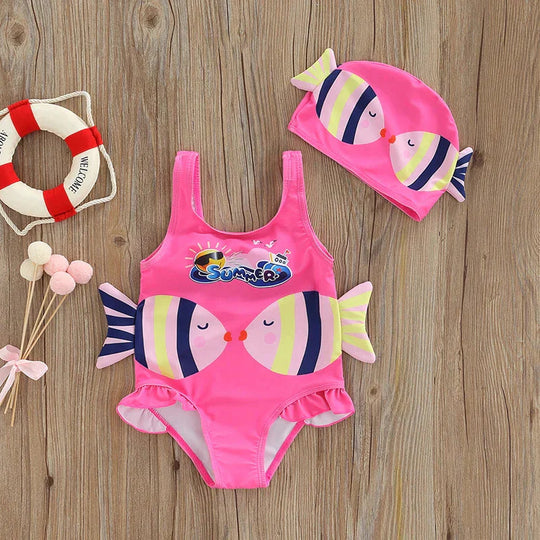 Summer Mermaid™ Schwimmset – Badeanzug + Badekappe