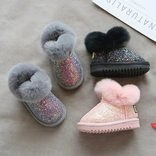 GlitterGlow™ – Warme Glitzerlaarsche mit Voering – Kinder Winter Schuhe
