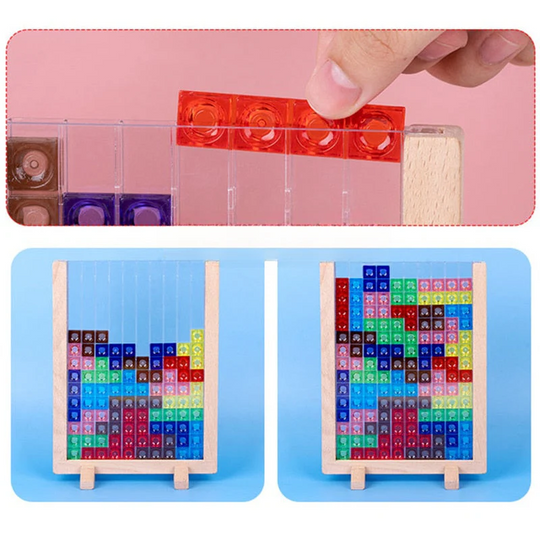 BrainyFun™ – 3D Tangram Hölzern Puzzel & Lehrreichs Brettspiel – Kreativ, IQ-Förderig & Farbigs Design