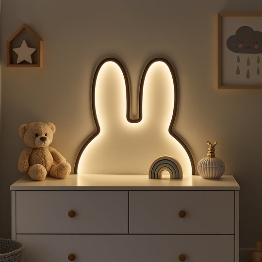 GlowHopper™ – Kaninchen Nachtlicht für Kinderzimmer – USB Aufladbar & Farbwechsel