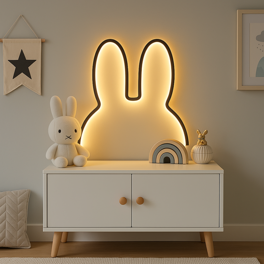 GlowHopper™ – Kaninchen Nachtlicht für Kinderzimmer – USB Aufladbar & Farbwechsel