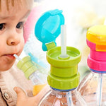 Lid for children's water bottle, spill-proof juice soda water bottle cap with straw, safe drinking straw sippy cap for child, gift for Halloween, Christmas, Thanksgiving, and Easter