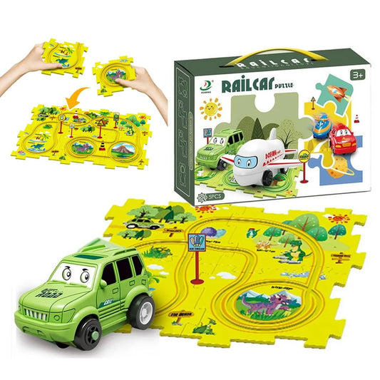 Bauen und Rennen fahren set