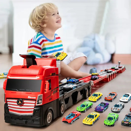 Spielspaß mit Rennstreckentransporter
