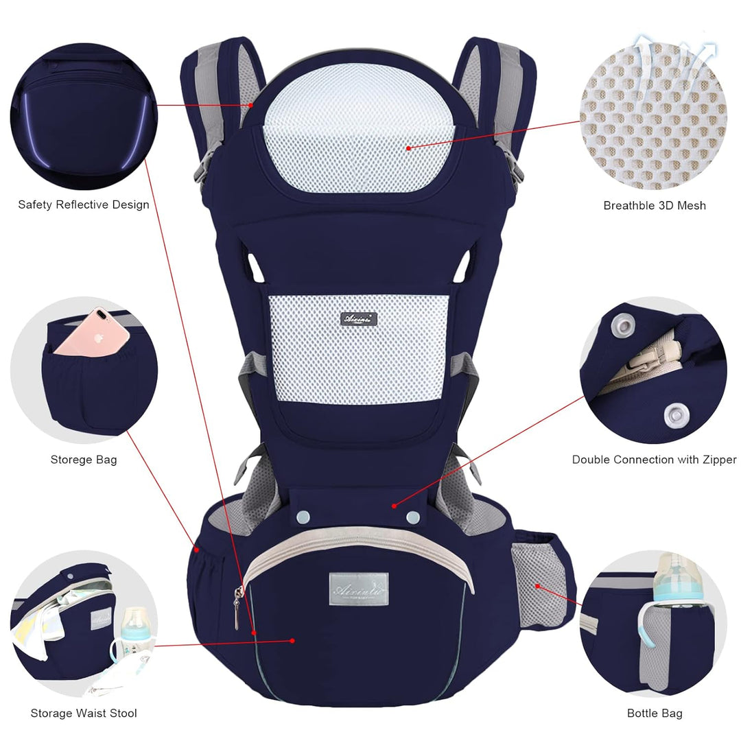 BabyCarrier™ 6-in-1 – Unisex Babytrage mit Stauraum & Ergonomie