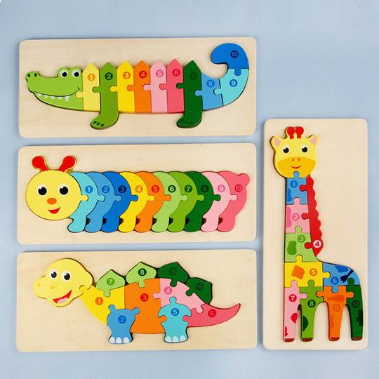 AnimalPuzzle™ Lern-Holzpuzzle Kinderspielzeug für Chind