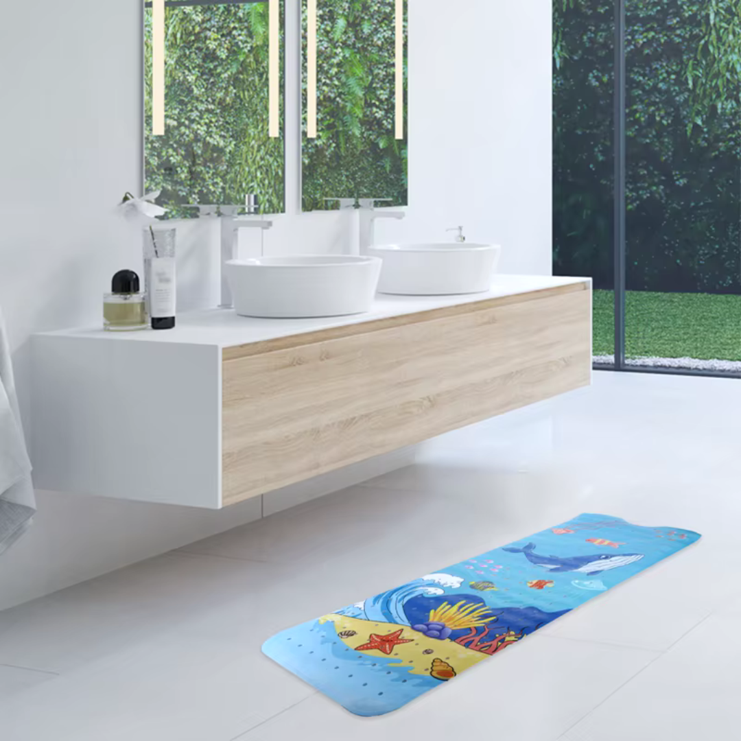 MermaidSplash™ – Bunte Antirutsch-Badmatte für Kinder & Planschspaß
