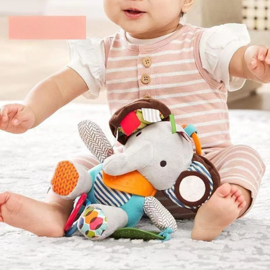 Baby-Kuscheltier mit Rassel & Silikon-Beißring